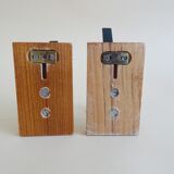 Vintage teak wall hooks, mid century coat hooks