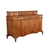 Ancient baroque buffet in walnut and fir, Ferrara, Italy, 18th century.