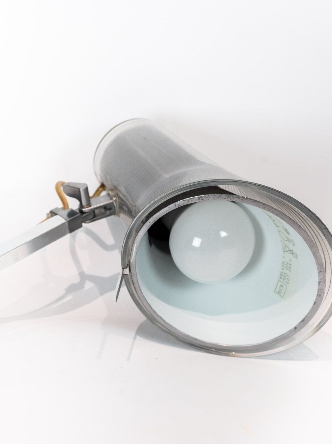 Table lamp of stainless steel and of italian design by Flos