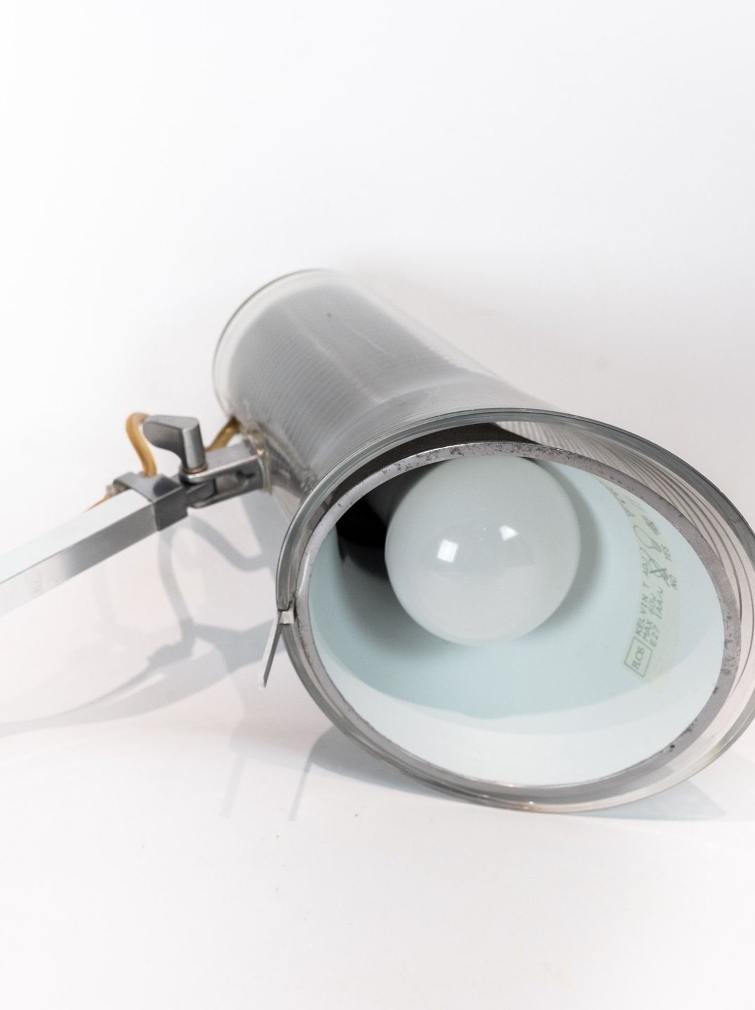 Table lamp of stainless steel and of italian design by Flos