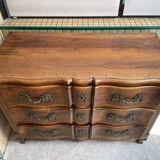Commode arbalète style Louis XIV - Noyer massif