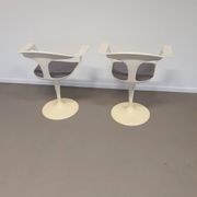 2 x Lusch Tulip Chair, rare, 1972, white design, vintage Colani design