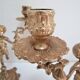 Pair of vintage golden brass cherub candlesticks