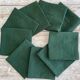 Set of 8 monogrammed fir green towels EH - 65x61cm - linen