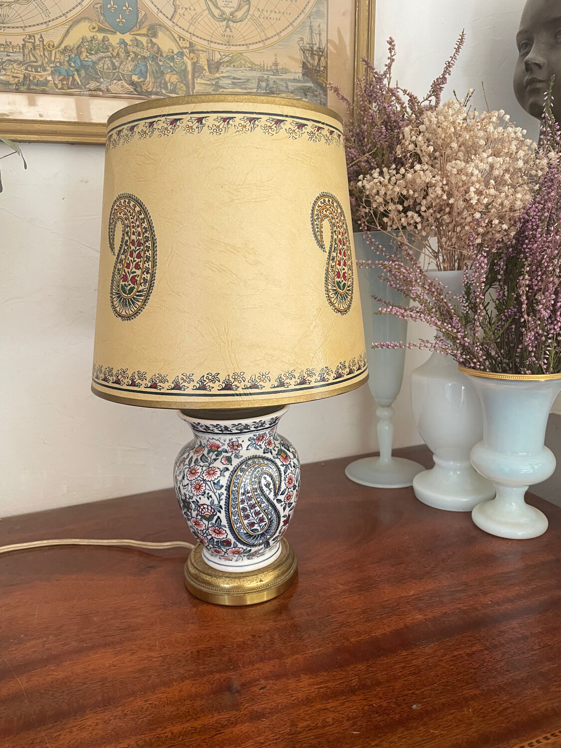 Old earthenware lamp from Gien