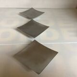 Three silver-plated metal trinket trays/candle holders