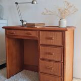Vintage rattan desk from the 1970s.