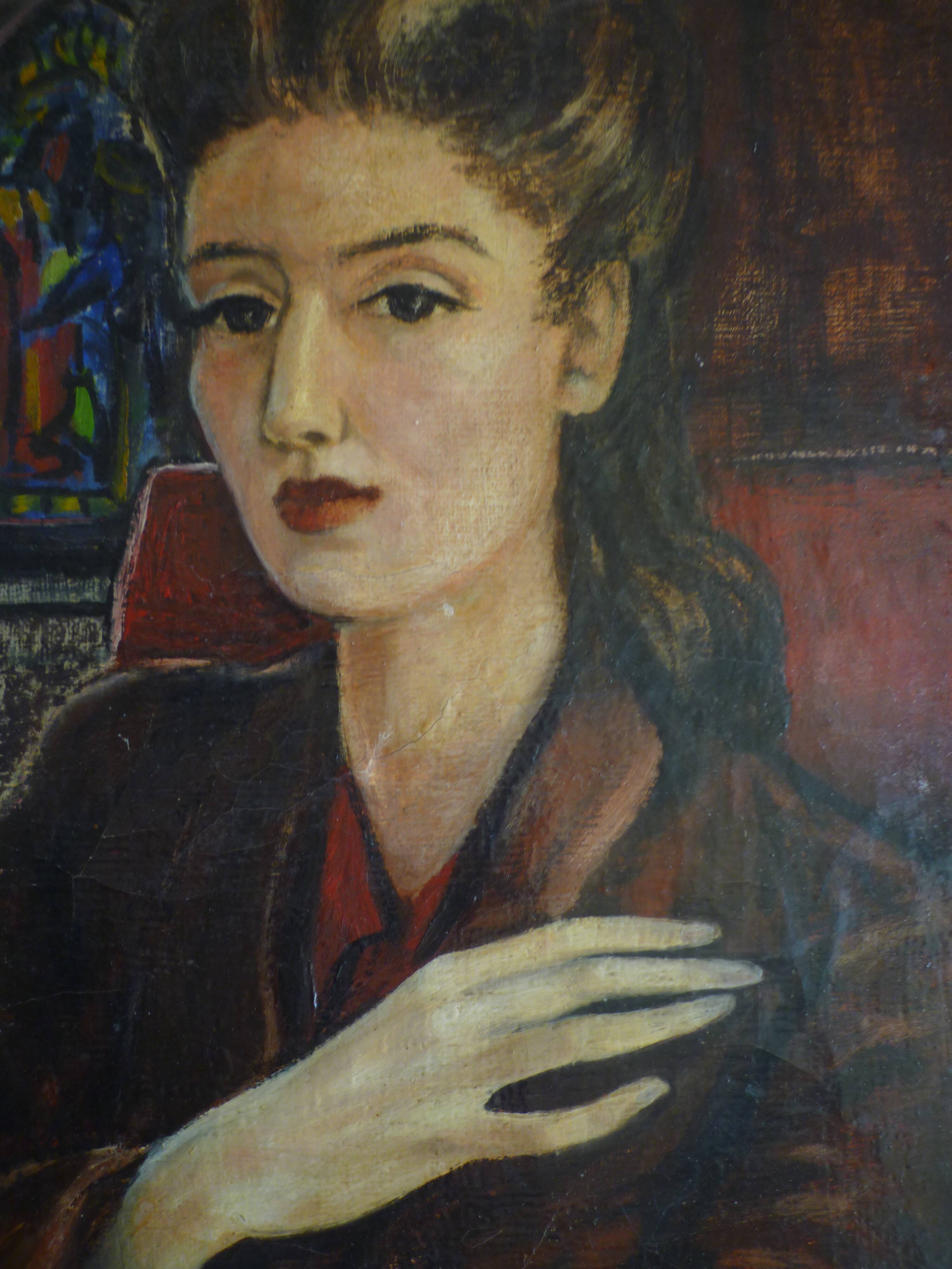 Potrait woman oil on canvas 1946