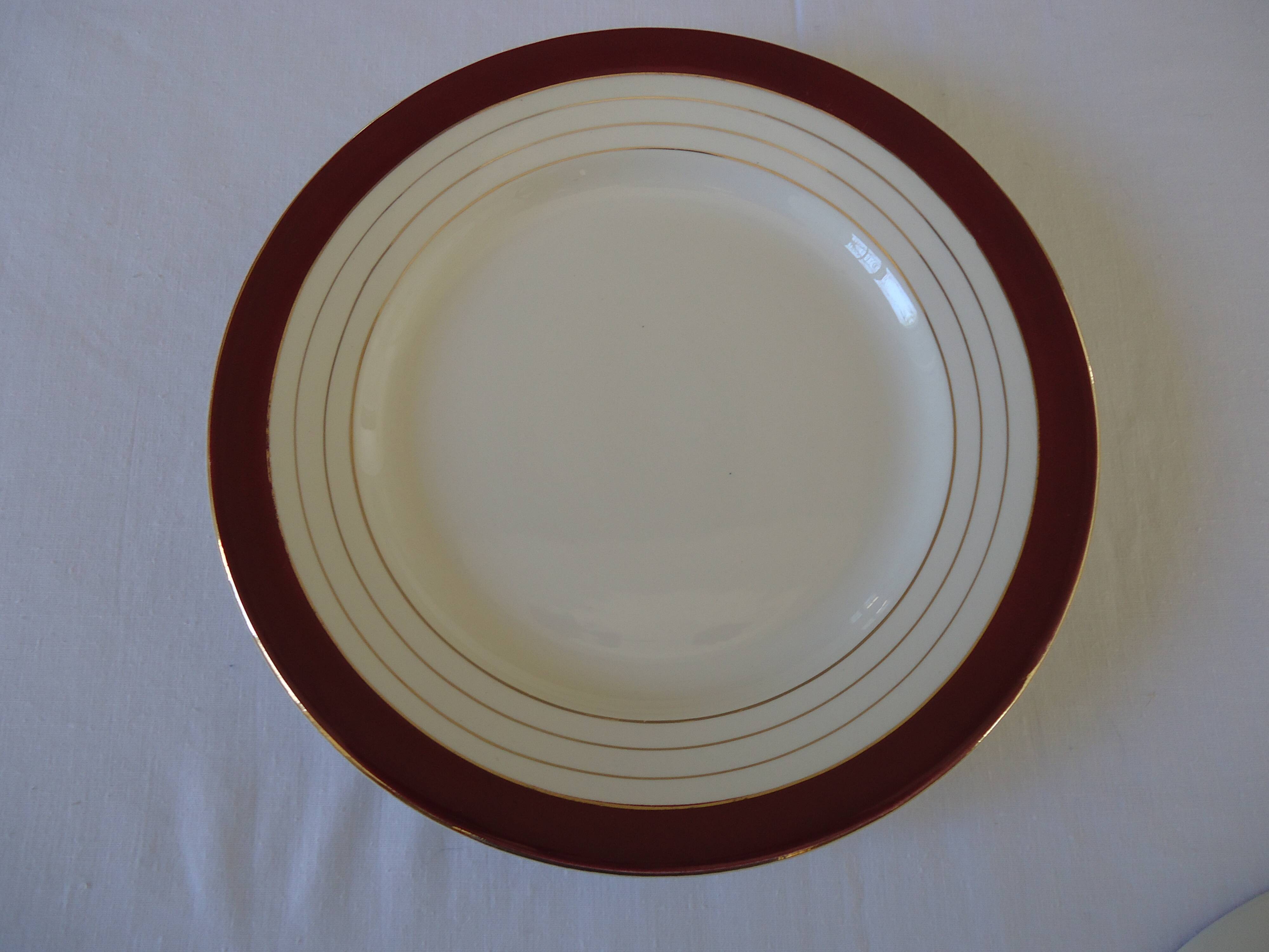 Digoin sarreguemines opaque porcelain dinner plates, pasteur pattern