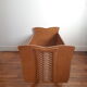 Wooden bed and vintage rattan