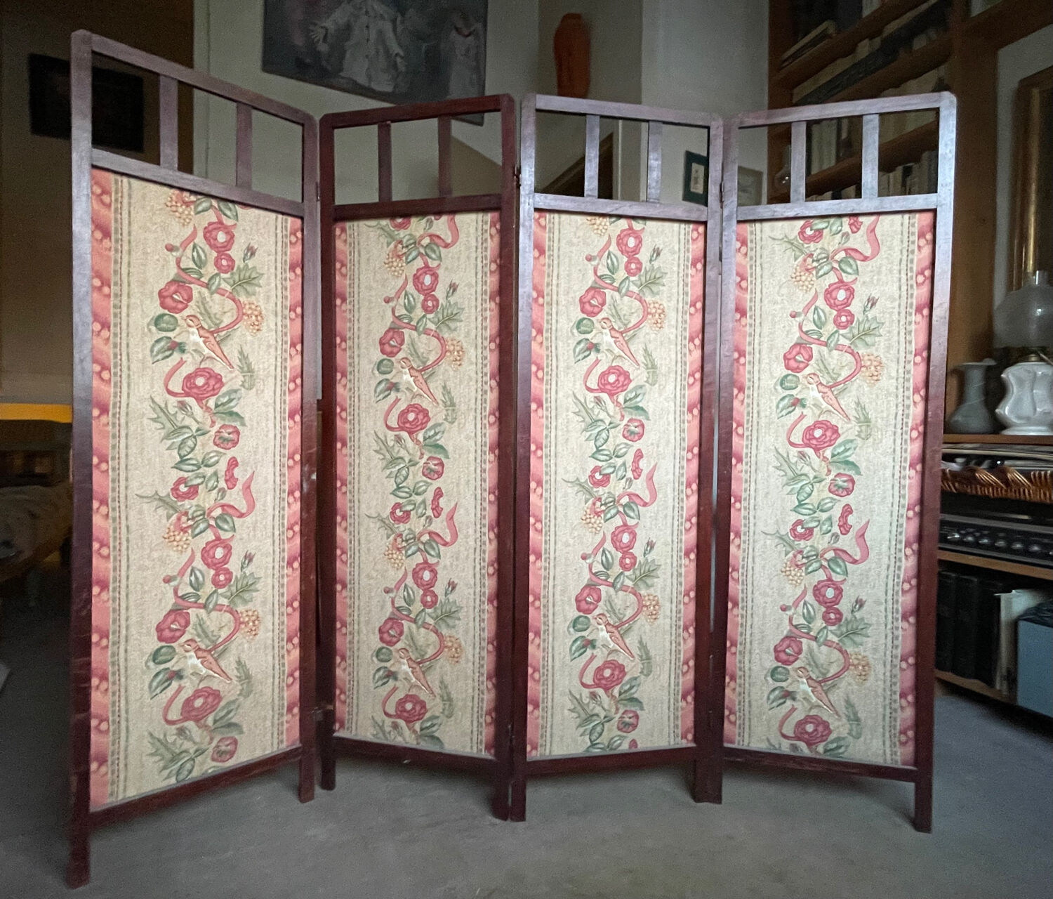 Wooden screen with canvas - Art Deco