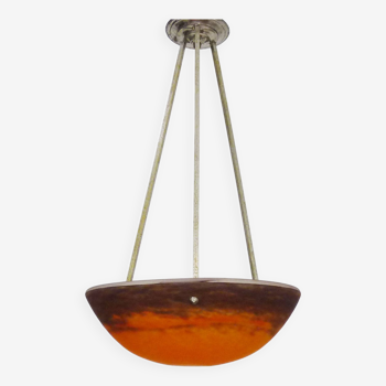 Art Nouveau ceiling-mounted basin pendant light from GV de Croismare, France, 1920s