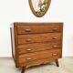 Commode vintage en chêne et poignées chrome – années 60