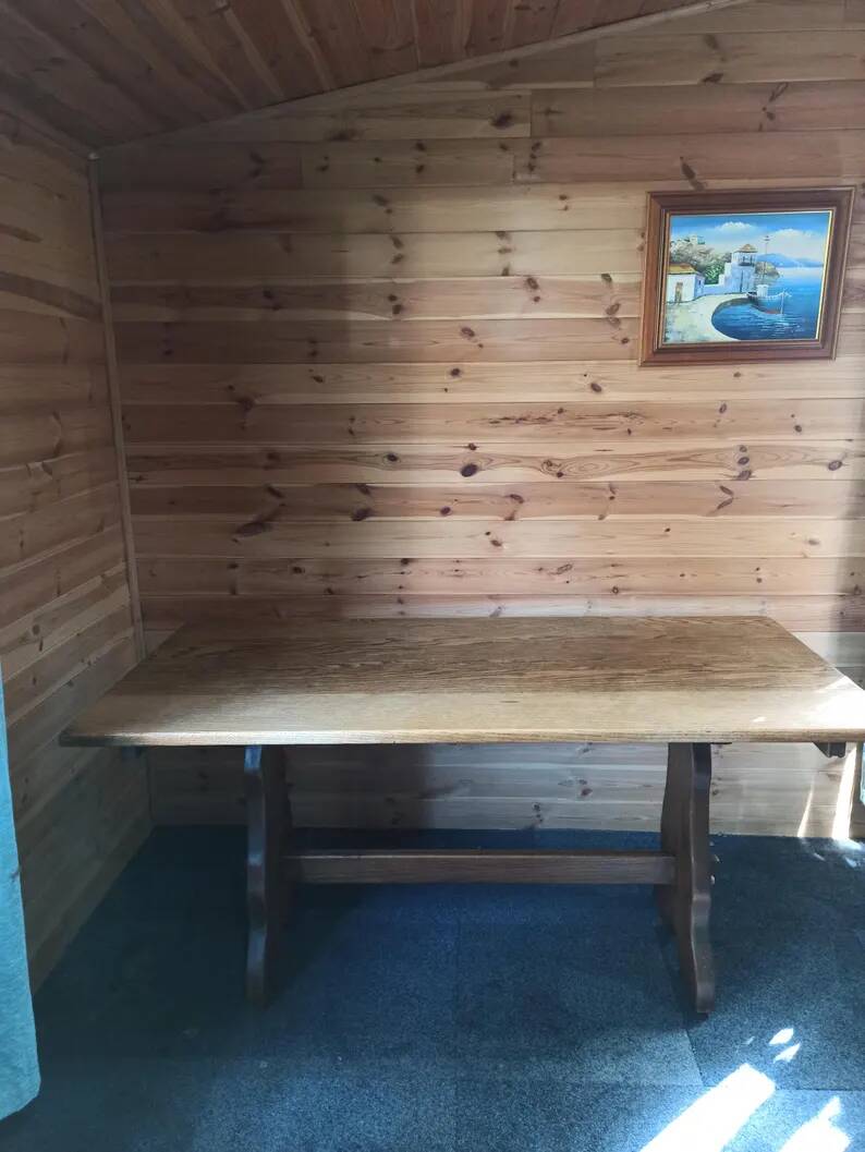Vintage refectory table in solid oak