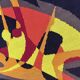 Tapisserie Pop Art danseurs années 70