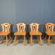 Mid century brutalist dining chairs, 1960s set of 4