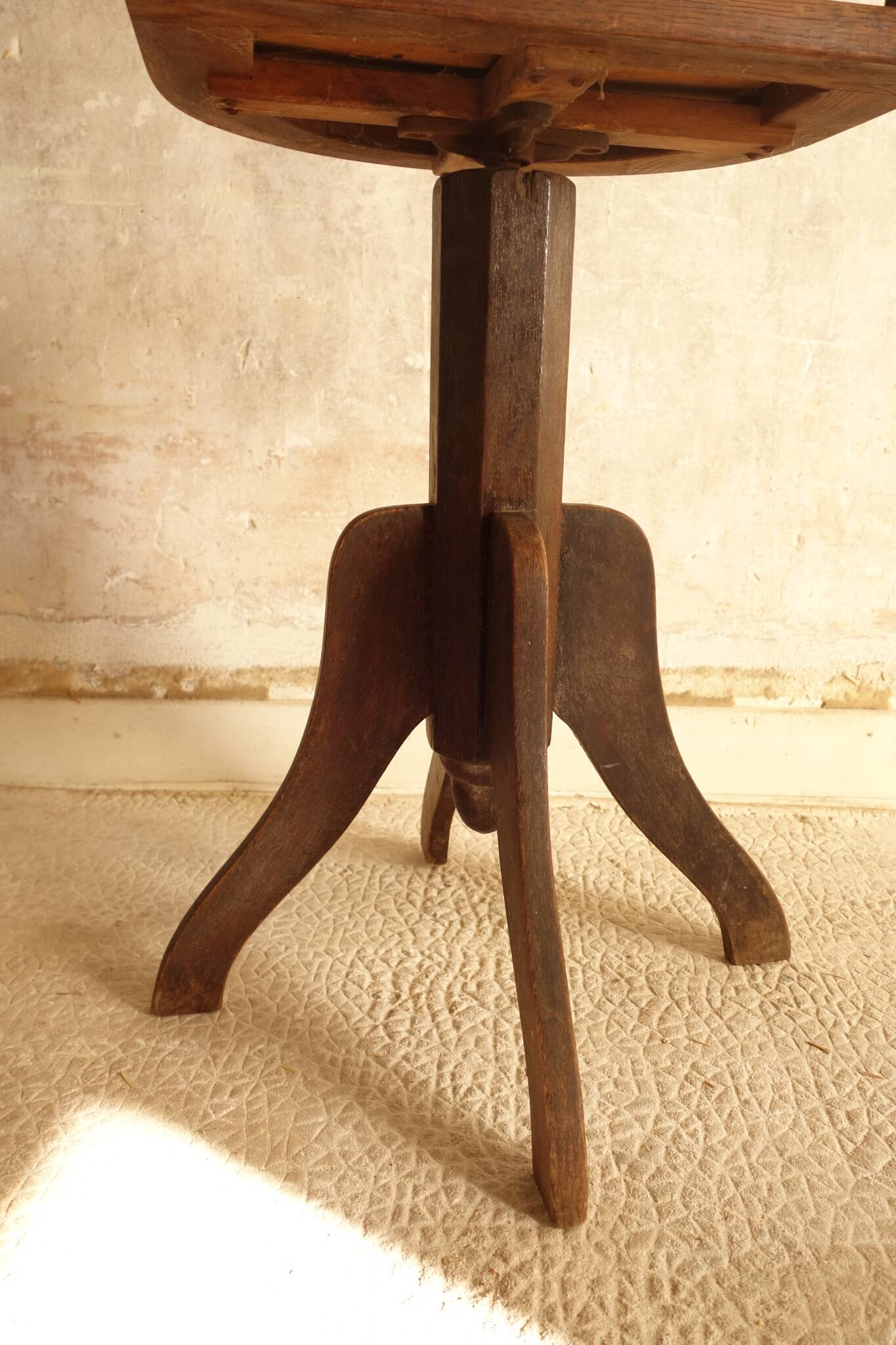 Antique wooden swivel chair