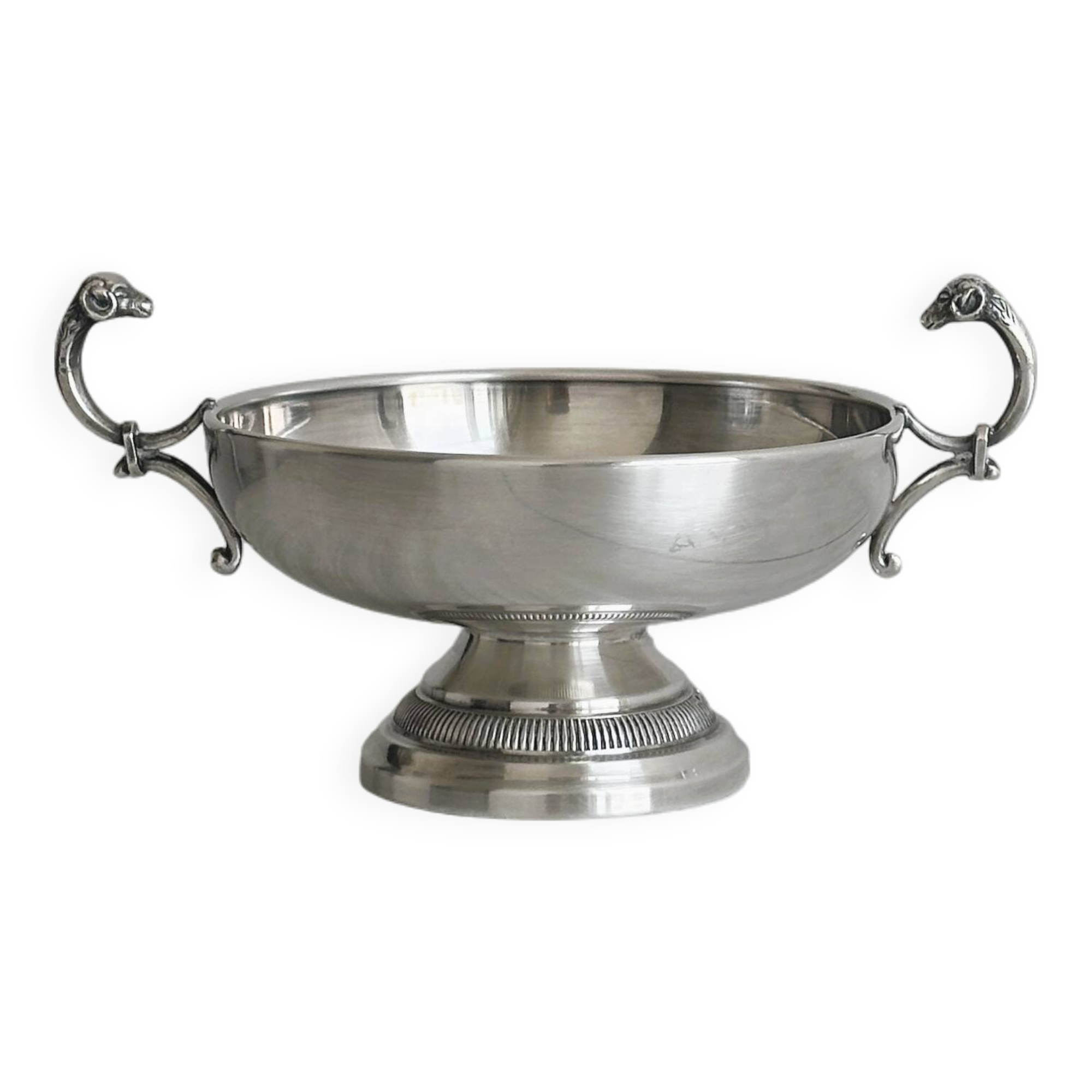 Silver-plated metal footed bowl