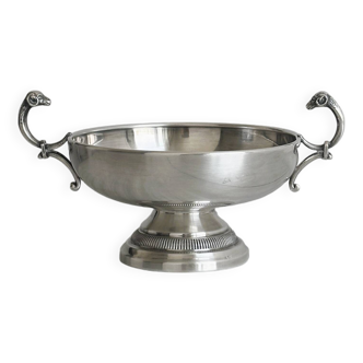 Silver-plated metal footed bowl
