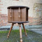 Gueridon side table turned wood
