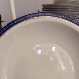 Large Deep Plate 29cm Salad Bowl Limoges Porcelain Blue Gold Betoule Legrand