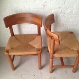 Set of 6 chairs in spruce, Danish design