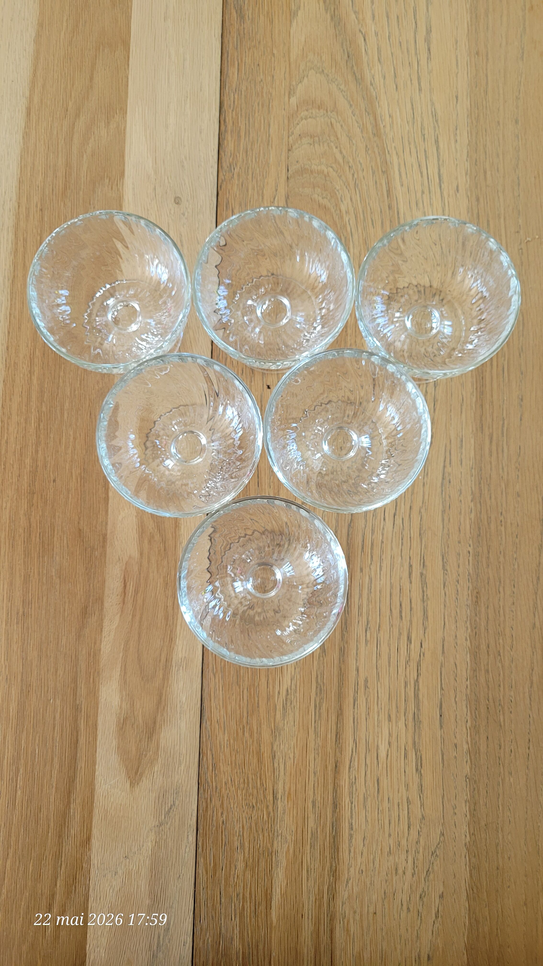 6 coupes à glace en verre transparent Luminarc
