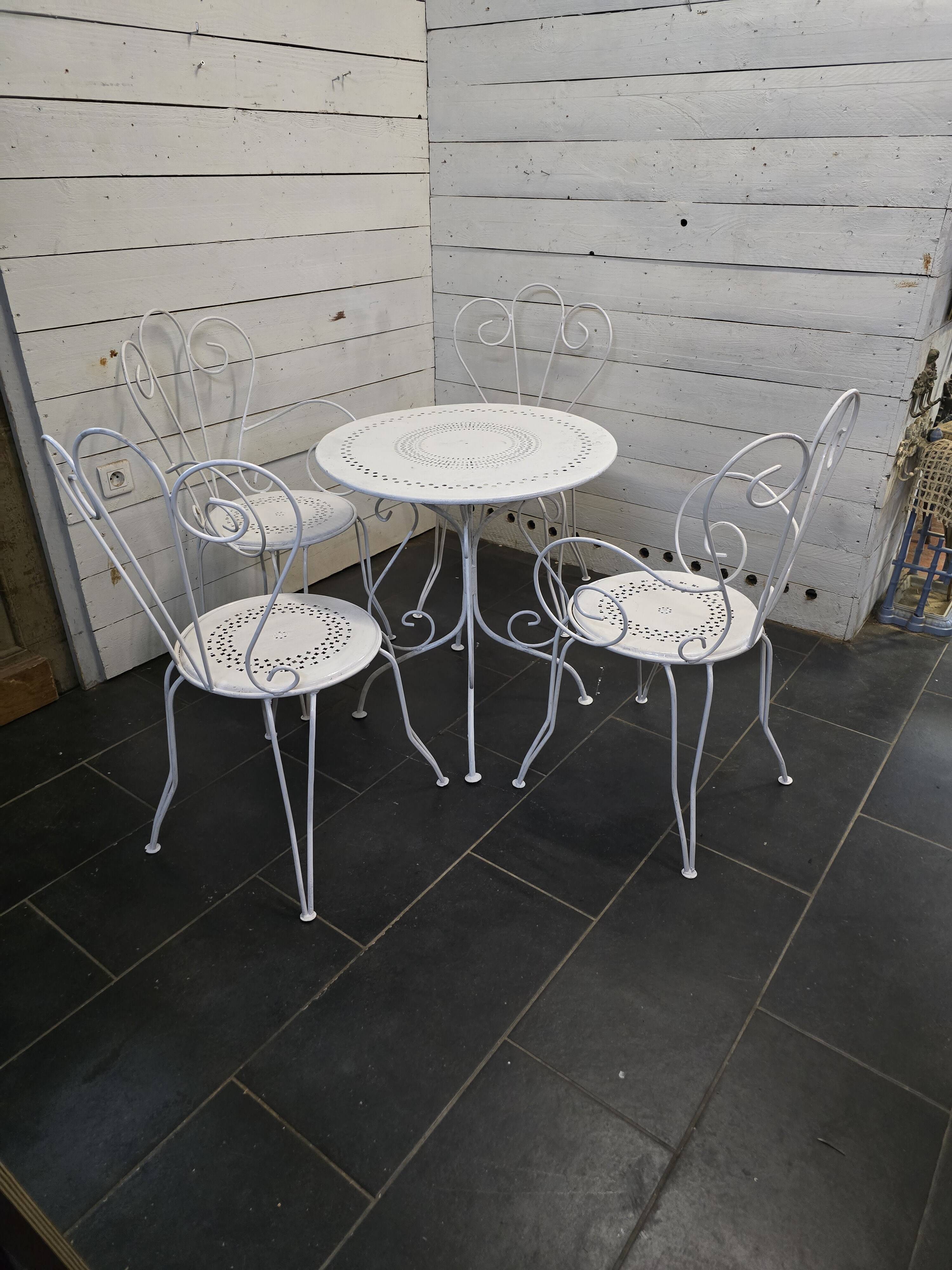 Old wrought iron garden furniture
