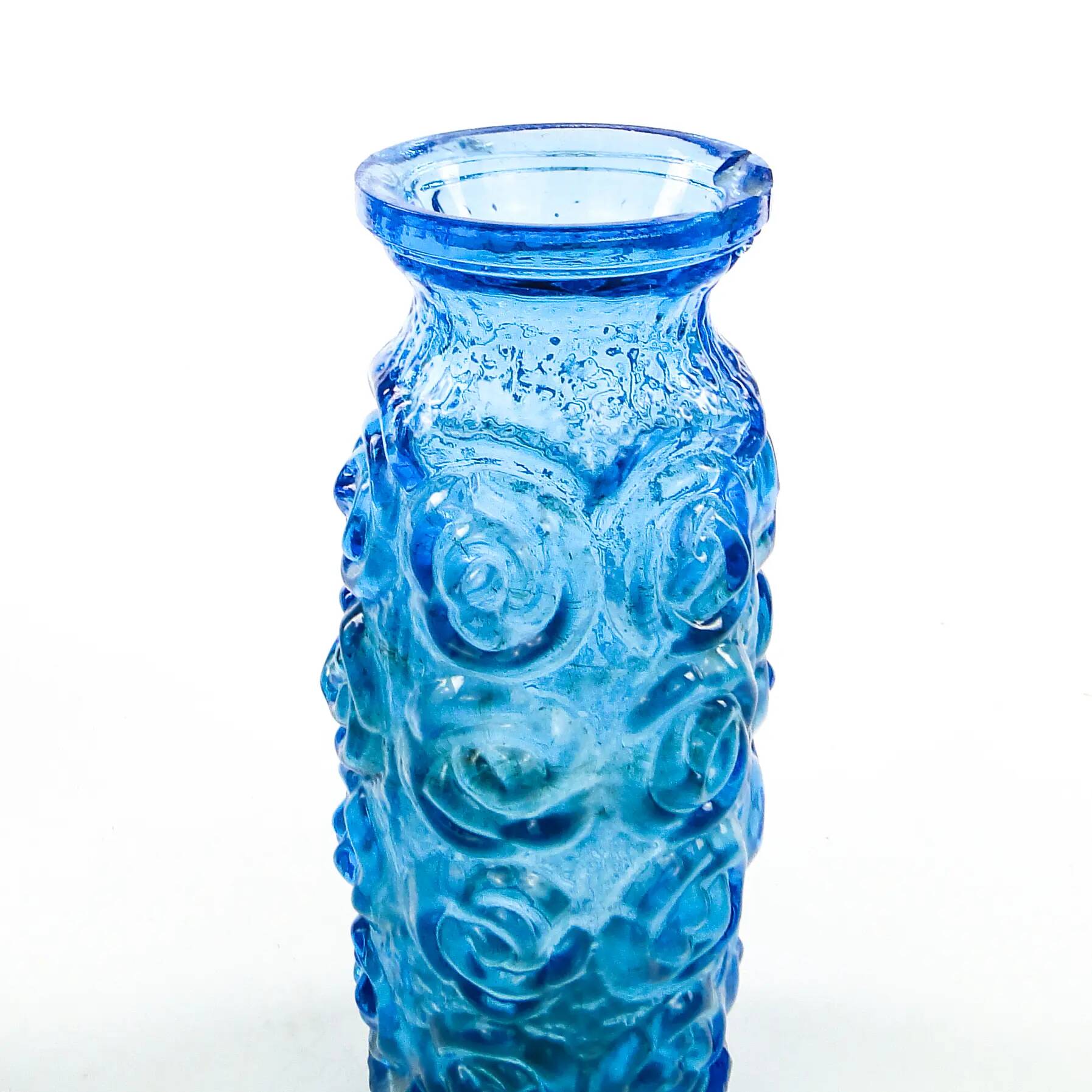 Roses vase mid-century modern, glass, Poland, 1970s
