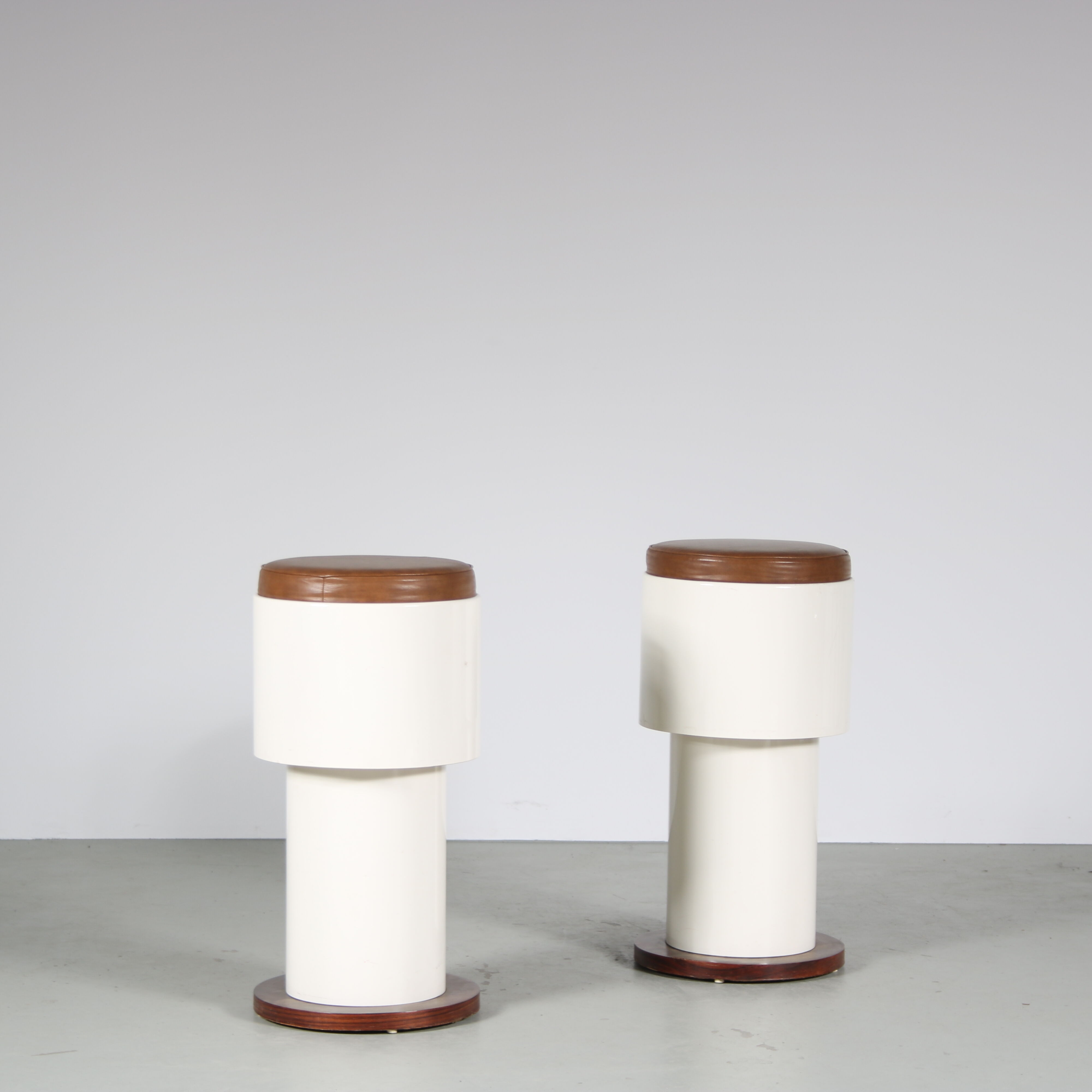 1960s pair of space age stools from italy