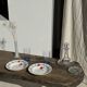 Set of 3 deep plates Digoin Sarreguemines blue with pink flowers D23