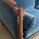 Jean Roche Vintage Wood and Velvet Sofa