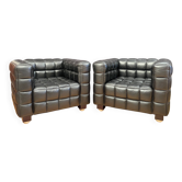 Pair of Kubus 8020 Armchairs, designed by Josef Hoffmann, Wittmann, Austria