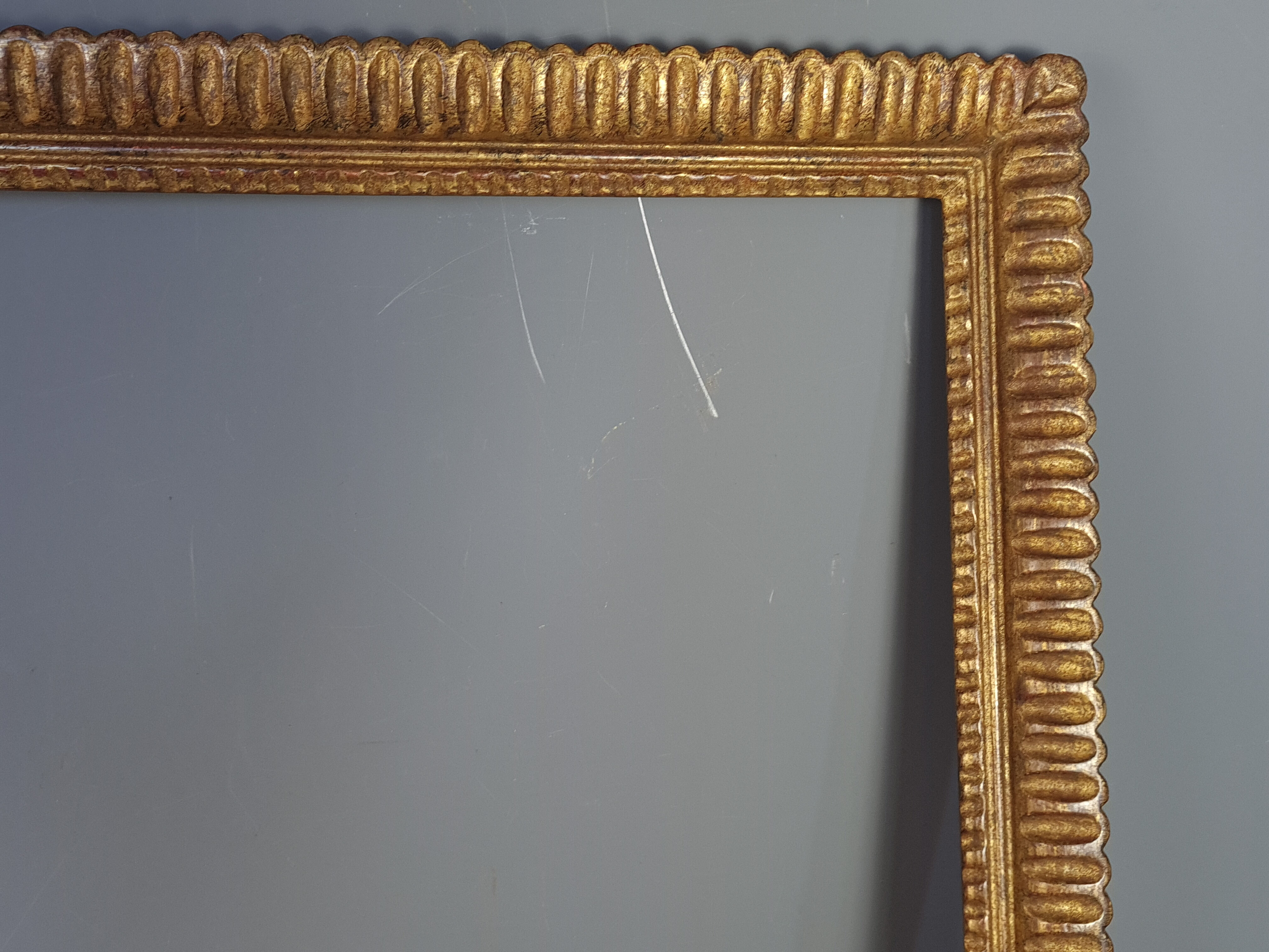 Old frame carved wood gilding original 72x53 foliage 65.5x46.4cm SB
