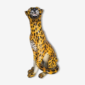 Leopard panthere céramique époque années 1970