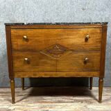 Directoire period sauté chest of drawers in mahogany and stained wood circa 1800