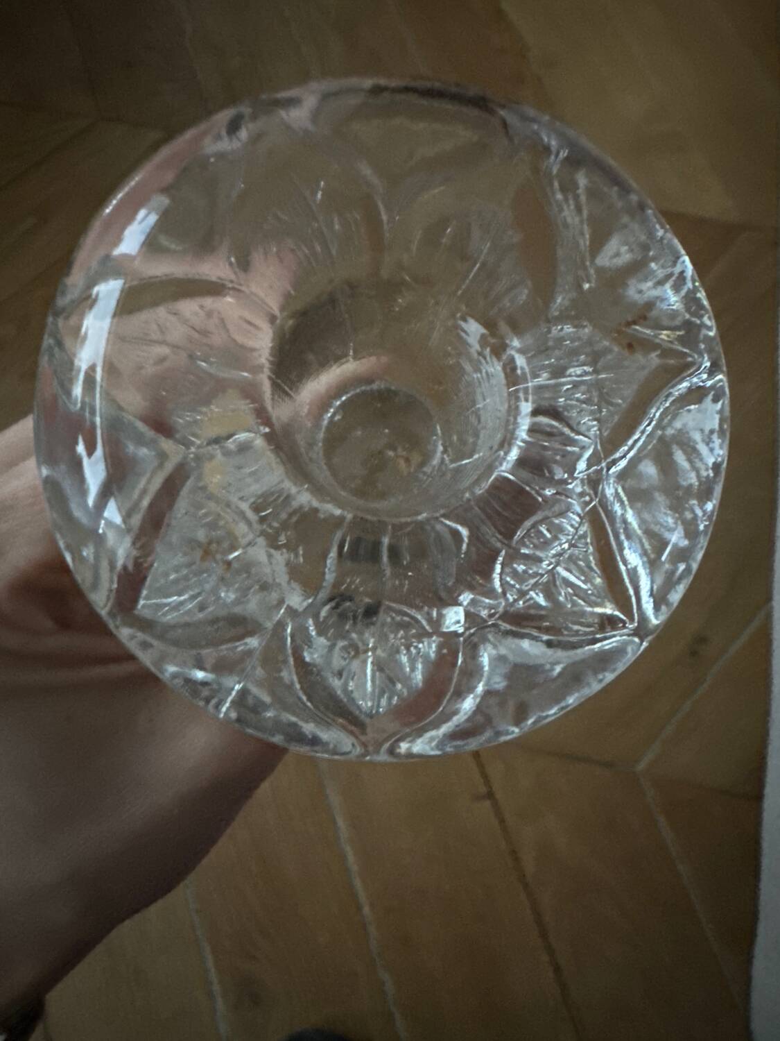 Glass Leaf Candle Holder