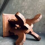 Brutalist oak side table