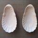 Empty pocket / white glazed ceramic soap holder - Early 20th century