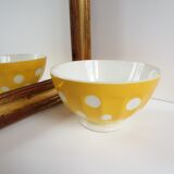 Bol jaune à pois blanc Sarreguemines