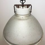 Grey metal industrial factory hanging lamp, 1960s