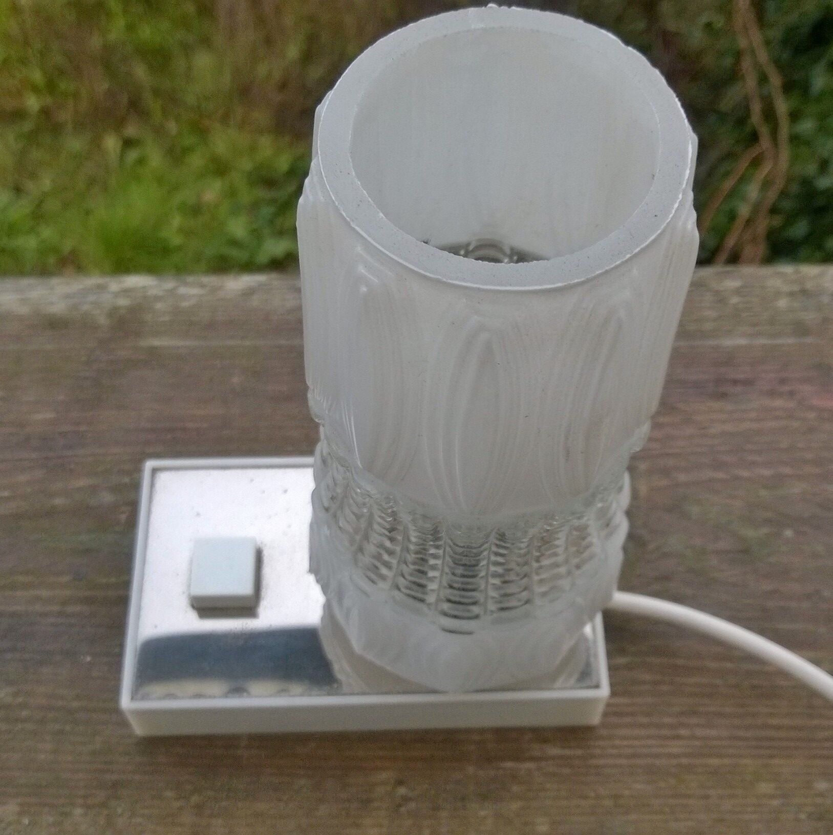 Vintage moulded glass lamp