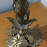 Art nouveau bronze candle holder