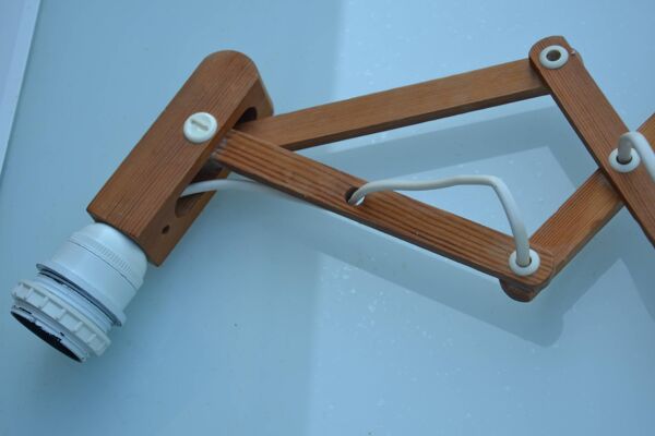 Applique murale extensible ikea/lampe en bois modèle sax 1985-90