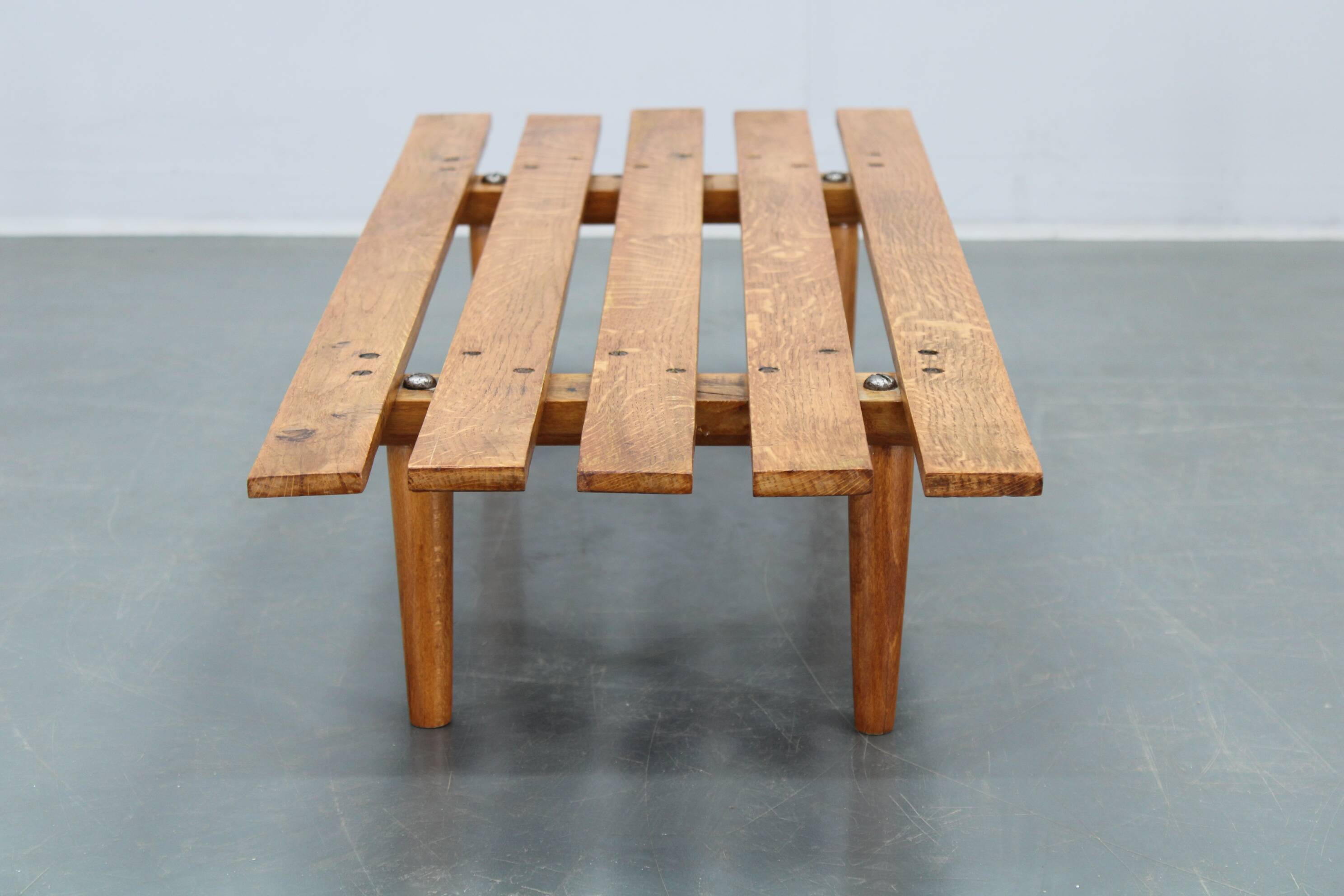 1970s Wooden Flower Pot Bench, Czechoslovakia