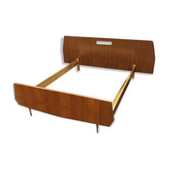 Vintage mid-century teak bed with 200x140 lighting