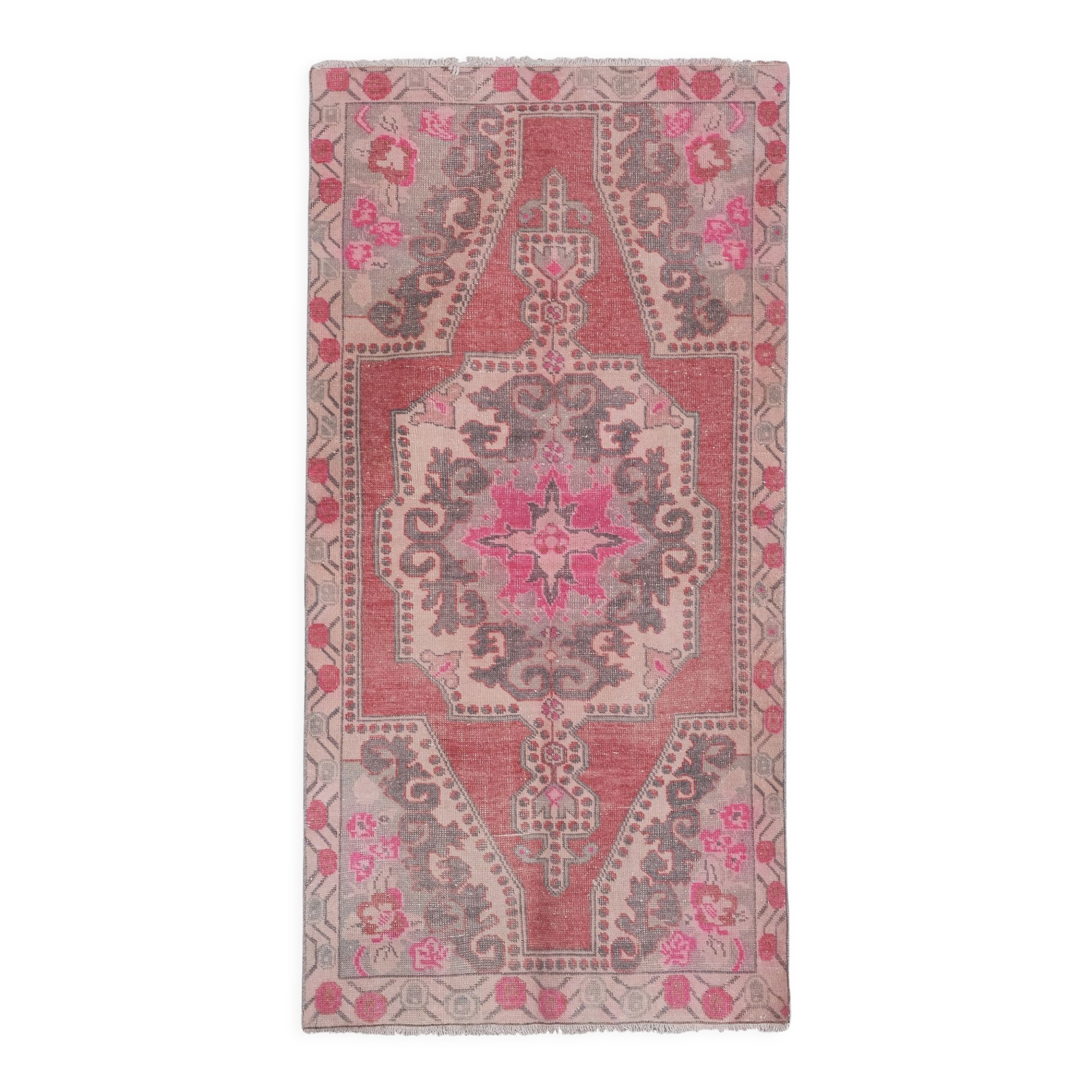 Vintage Turkish rug from Oushak, hand-woven 119x231 cm