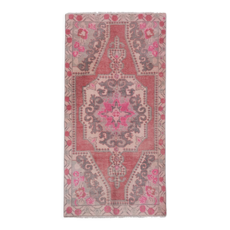 Tapis vintage turc de Oushak, tissé à la main 119x231 cm