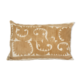 Uzbek Faded Yellow Suzani Cushion Cover, Suzani Pillow Case Made from a 19th Century Suzani, Mid