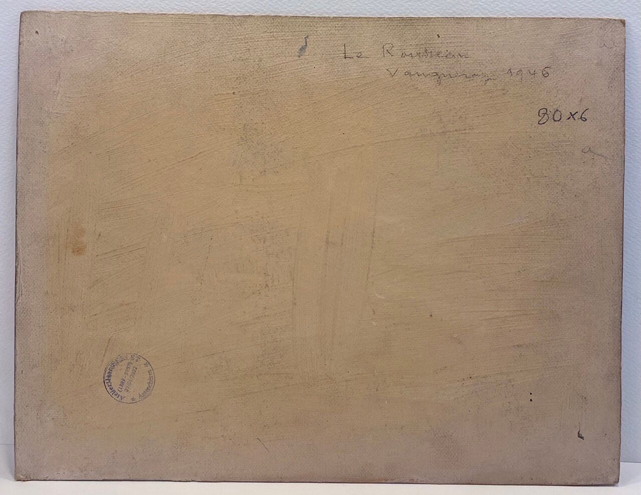 Old painting, Landscape Monts du Lyonnais, signed and dated 1946